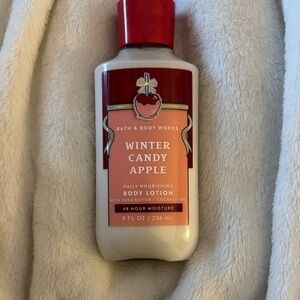 Bath & Body Works Winter Candy Apple Body Lotion - Red & Cream